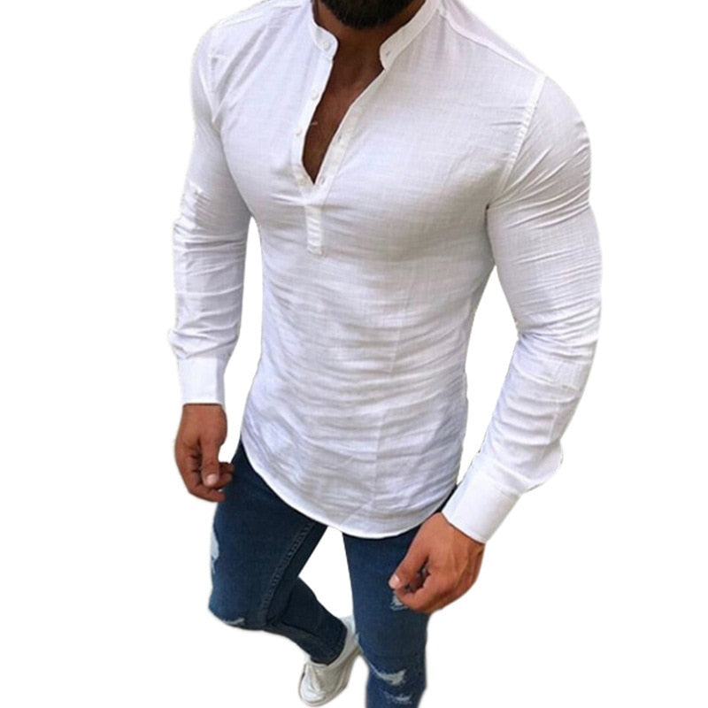 Men's Slim Fit Linen Shirt