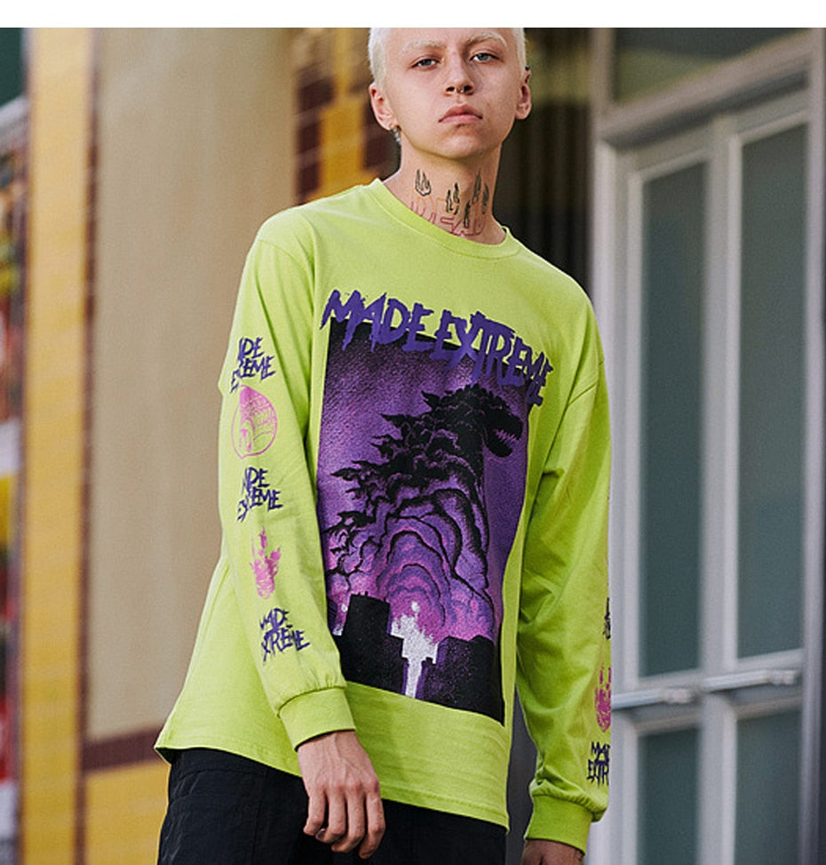 Aelfric Japan Style Tops Monster Printed T-Shirt