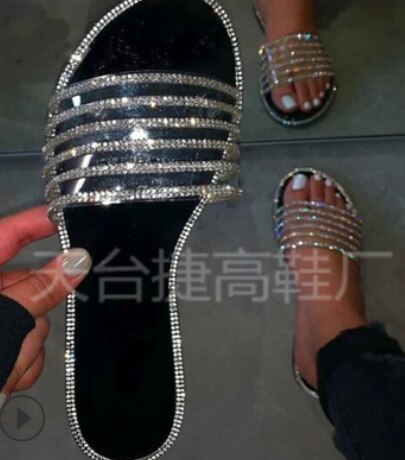 Women's Summer Basic Diamonds Slip-On Slippers