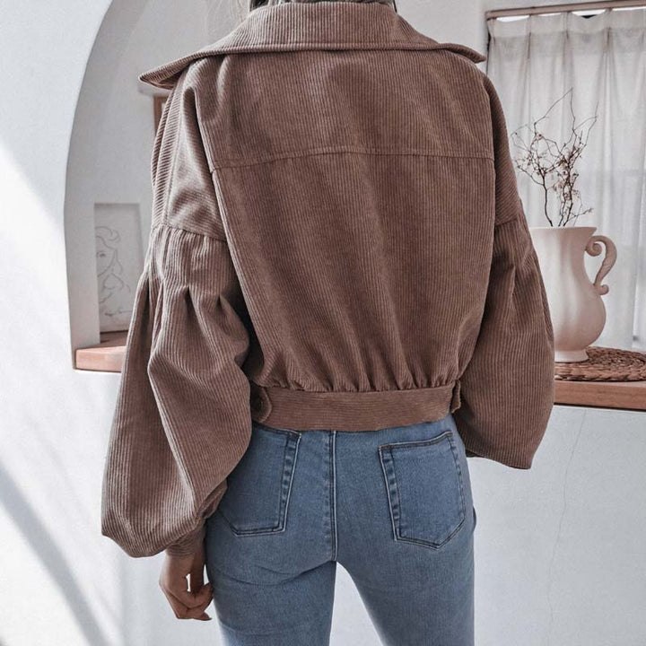 Corduroy Cropped Jacket For Women