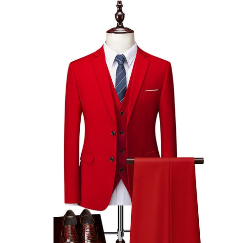 Pure Color Men's Business Suit