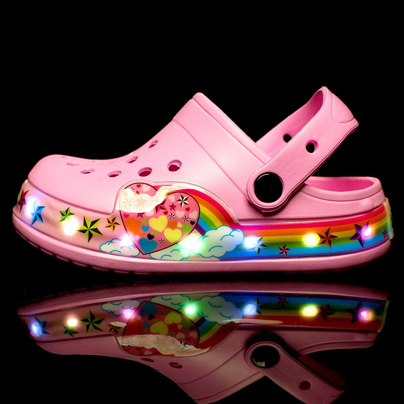 Children's Cartoon Cave Shoes Sandals LED