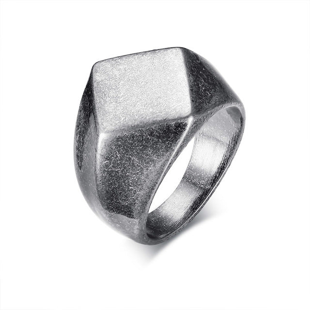 Men's Quadrangle Flat-Top Signet Ring