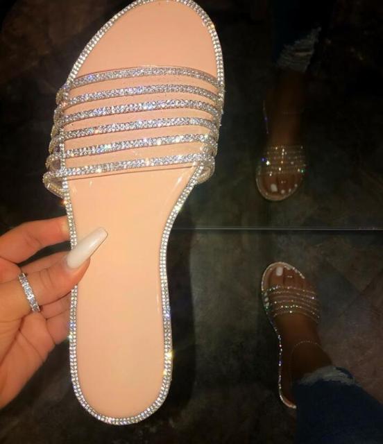 Summer Women Basic Diamonds Sandals  Slip-On