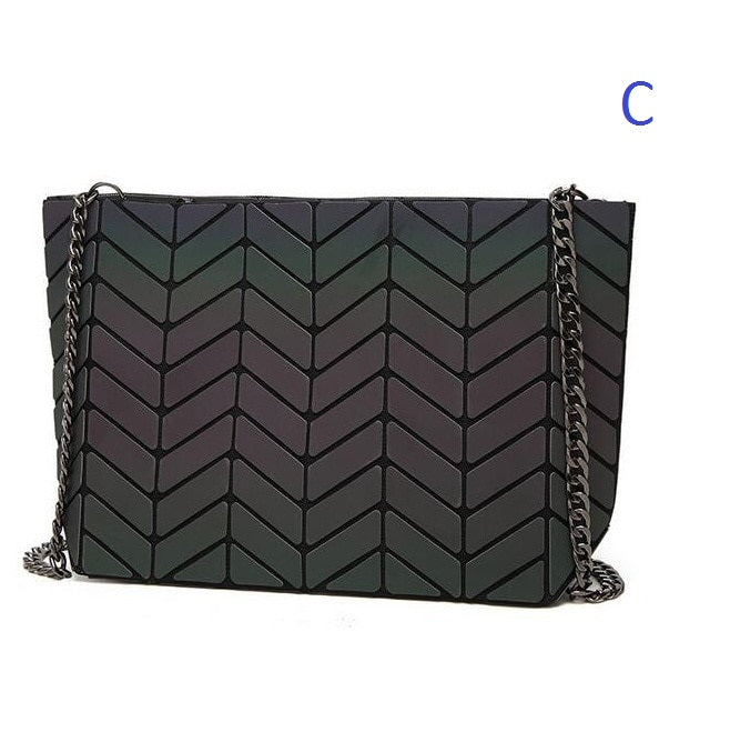 Women 's Hot Luminous Geometric Laser Bag