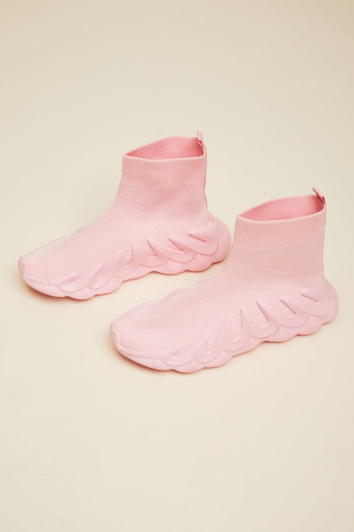 Pink High Top Sock Sneakers
