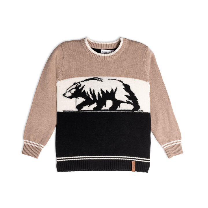 Jacquard Knit Top With Bear
