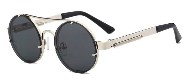 Peekaboo Red Lens Sunglasses Round Vintage Steampunk Sunglasses