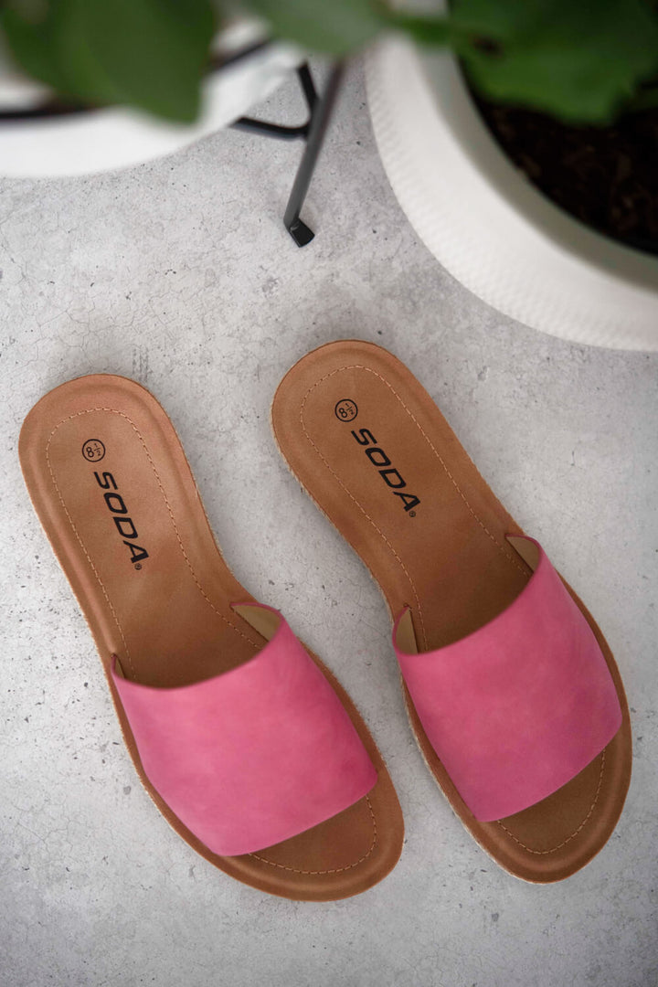 Pink Casual Slide Sandals