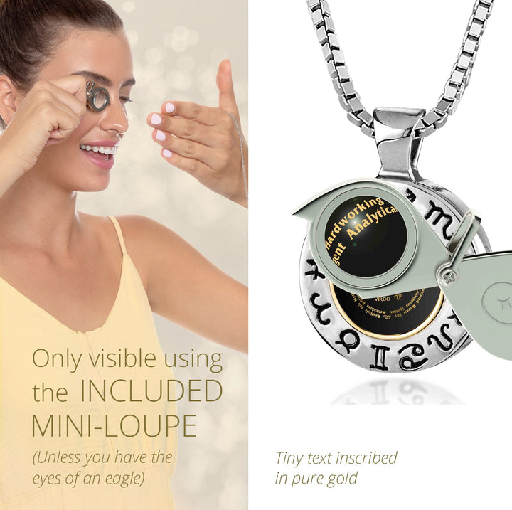 Silver Zodiac Sign Necklace  | Virgo Gift For Women or Men