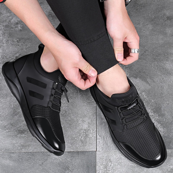 Men Casual Shoes Black Mesh Comfortable Walking Sneakers