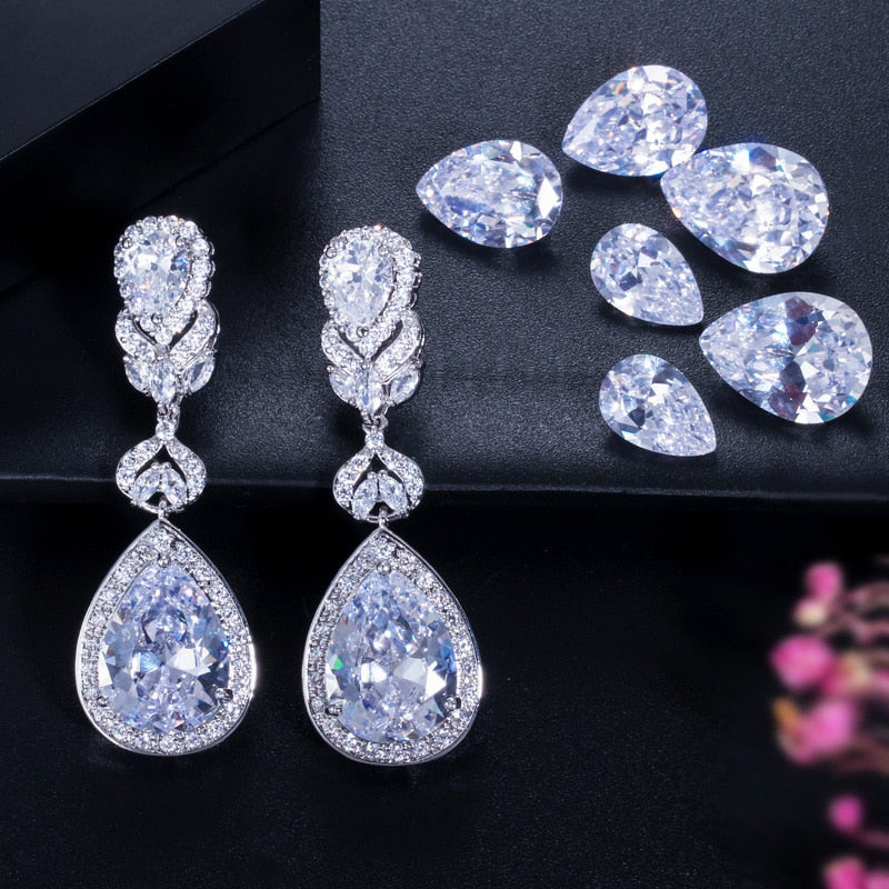 Crystal Bridal Long Earrings