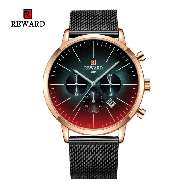 New Fashion Color Bright Glass Watch Men Top Luxury Brand Chronograph