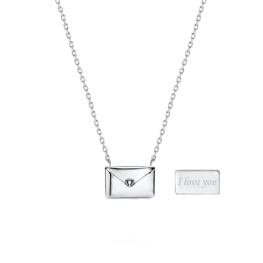 New Trendy Envelop Love Letter Silver Necklace