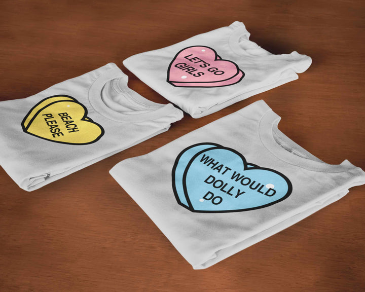 Conversation Heart Shirts❤️🧡💙💛  Phrase + Color Options!