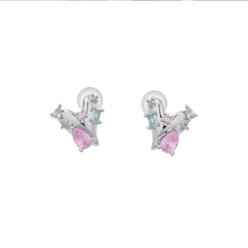 Fresh Pink Heart Stud Earrings