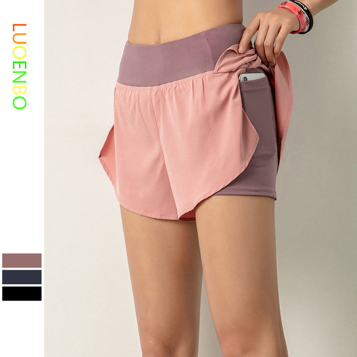 LUOENBO Women Gym Double Shorts