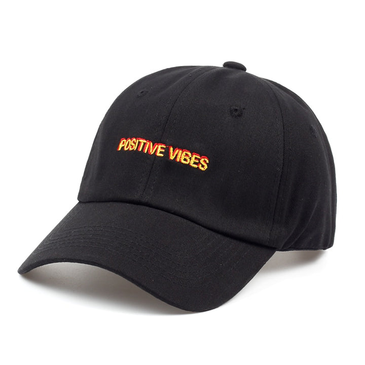 New Positive Vibes Cotton Embroidery Baseball Cap