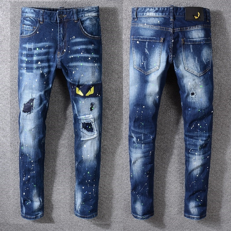 Men's Distressed Monster's Yellow Eyes