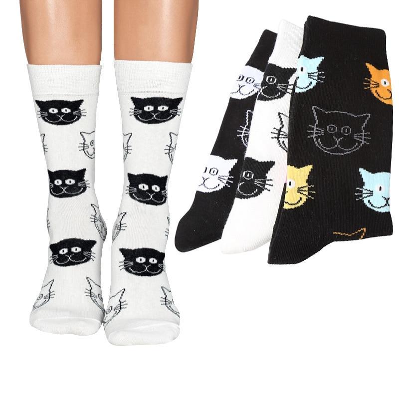 4 Pairs Silly Cat Cotton Socks