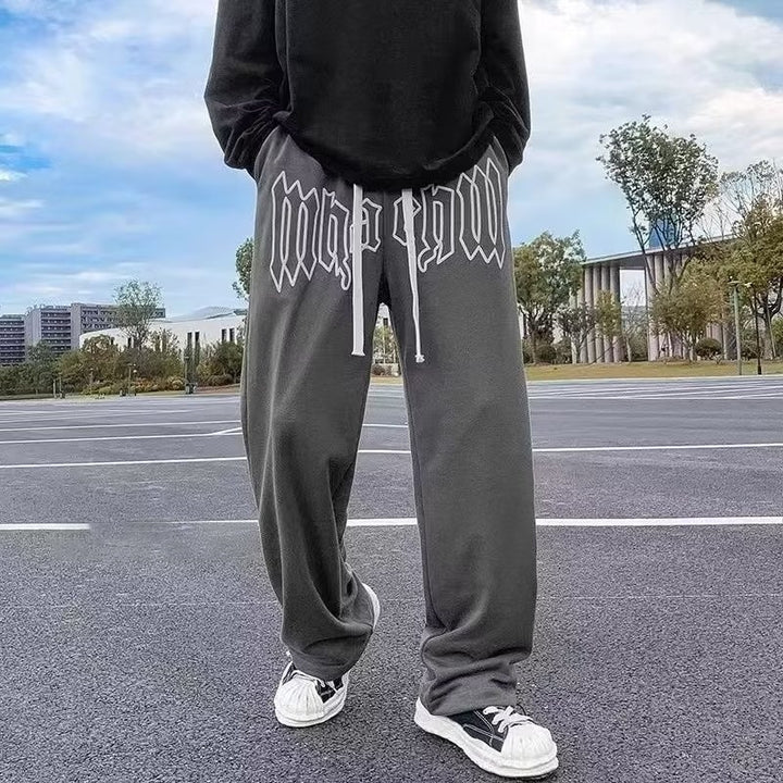Letter Print Straight Joggers