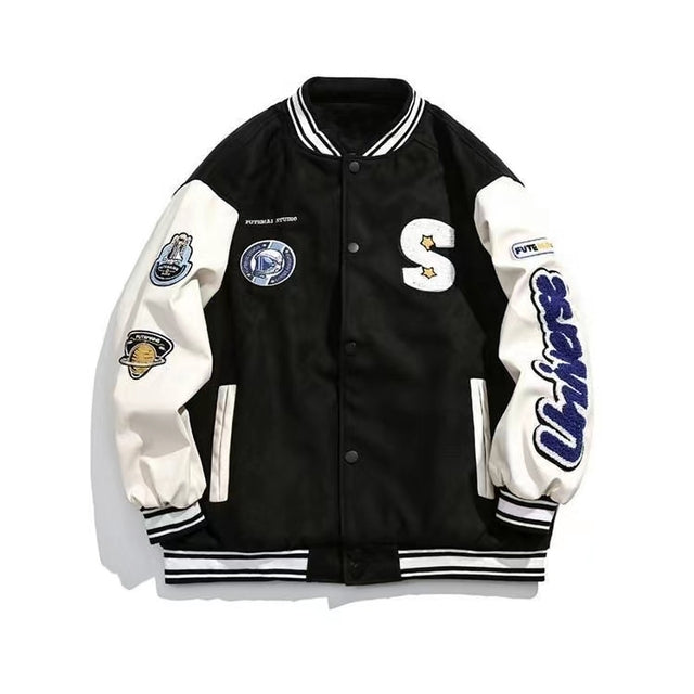 Quilted Embroidered Baseball Jacket