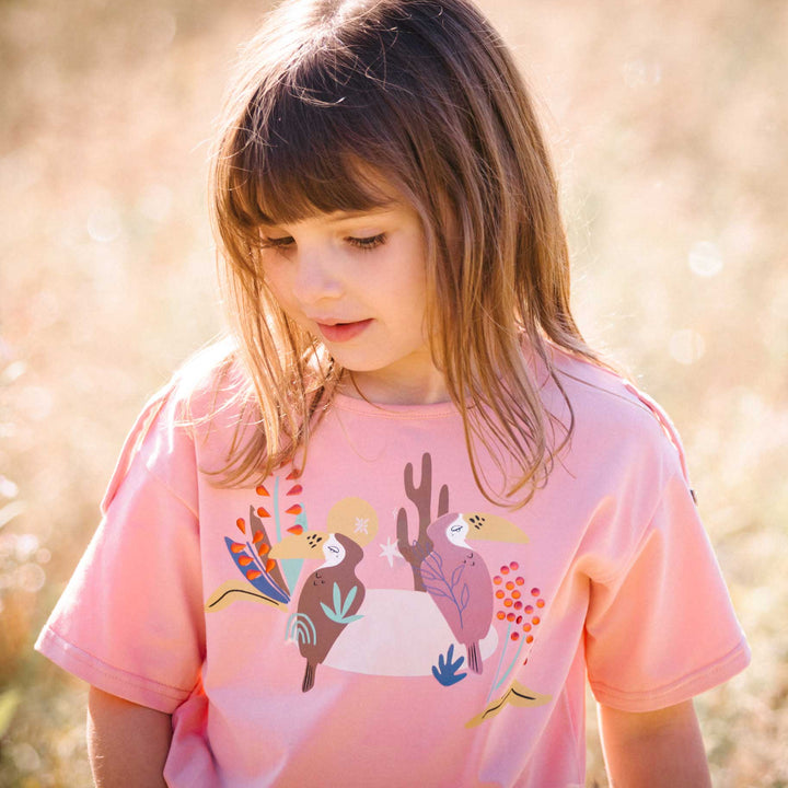 Organic Cotton T-Shirt With Front Knot Rose Tan