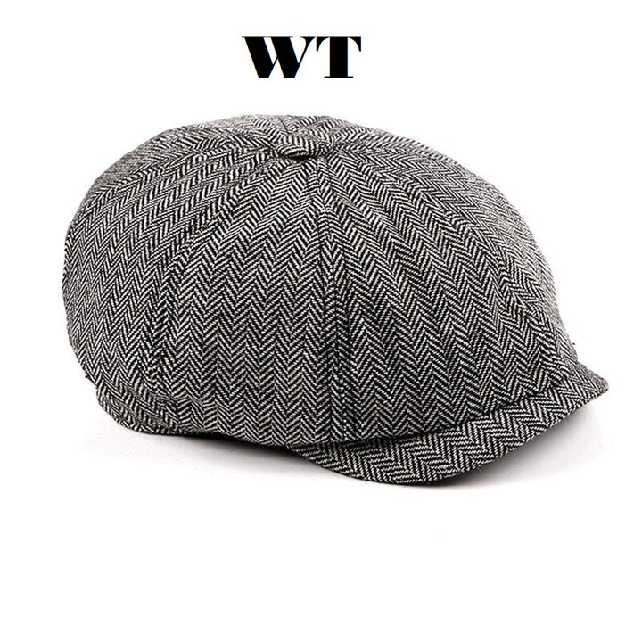 Men British Style Octagonal Hats Winter