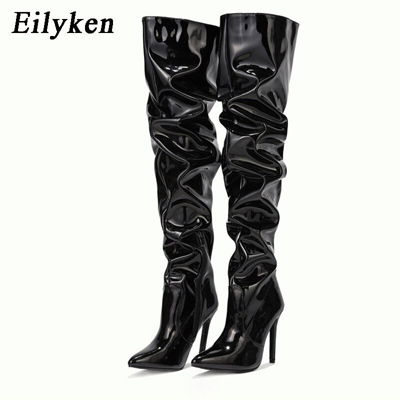 Women Motorcycle Over The Knee Boots