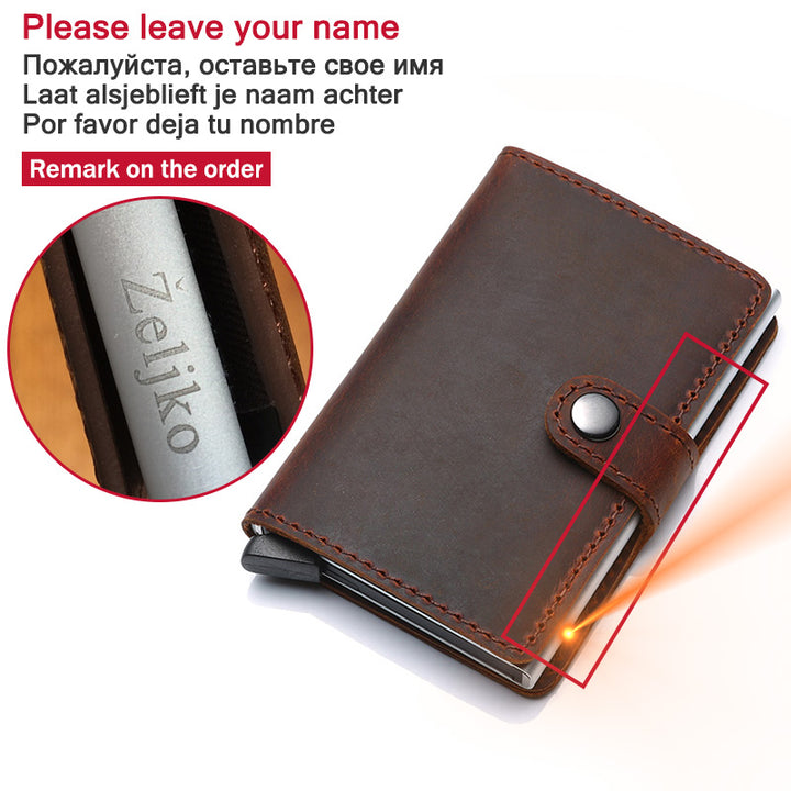 RFID Blocking Men Wallet ID Card Holder