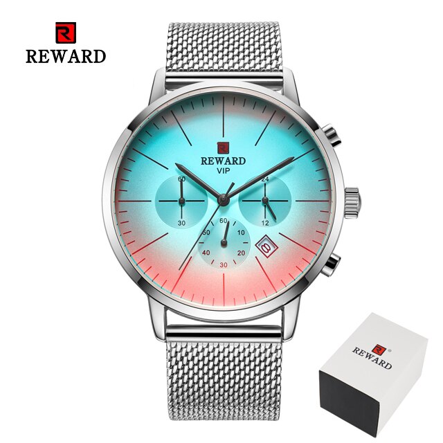New Fashion Color Bright Glass Watch Men Top Luxury Brand Chronograph