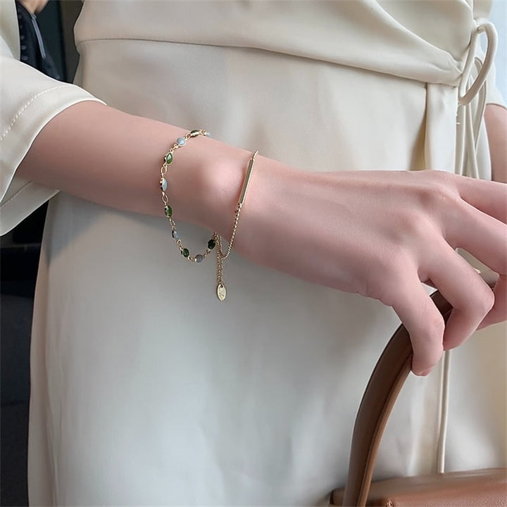 Green Crystal Charm Bracelets for Women