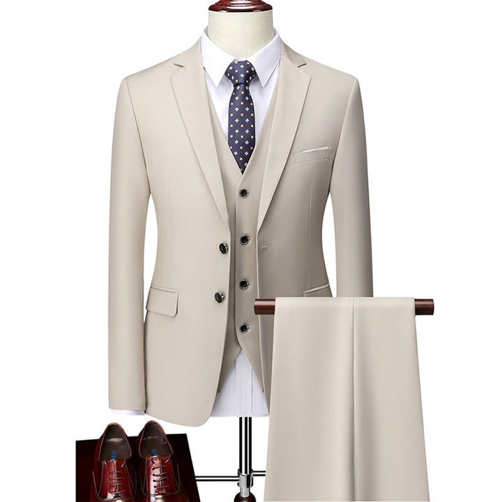 Pure Color Men's Business Suit