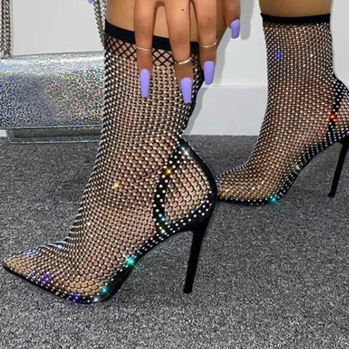 Women's Crystal Mesh Pointed Stilettos