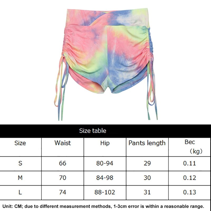 Women's Colourful Tie-Dye High-Waist Yoga Shorts