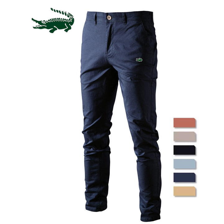 Solid Color Slim Fit Men's Pants