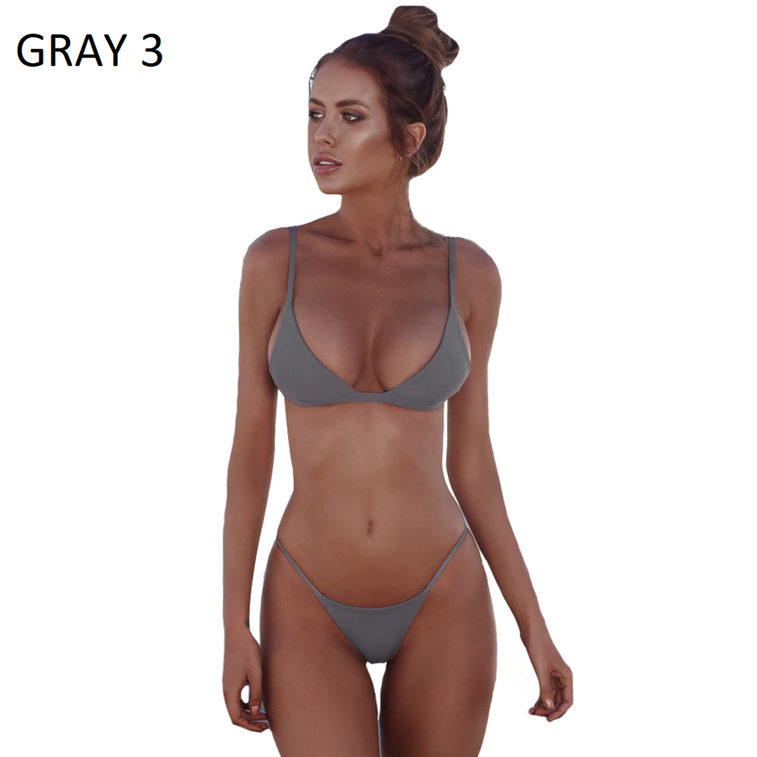 New Summer Solid Bikini Set for Women