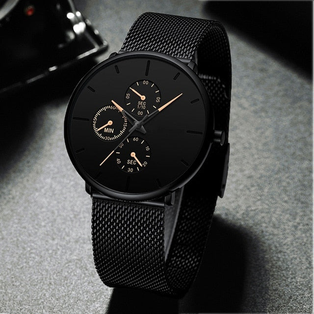 Men Fashion Business Watches Top Brand Luxury Steel