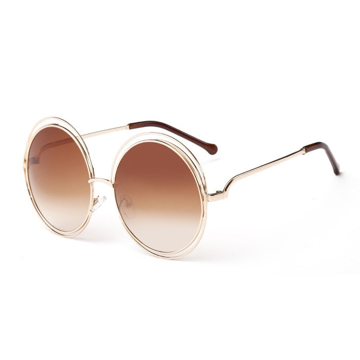 VictoryLip Oversized Lens Mirror Brand Designer Rose Gold Sunglasses