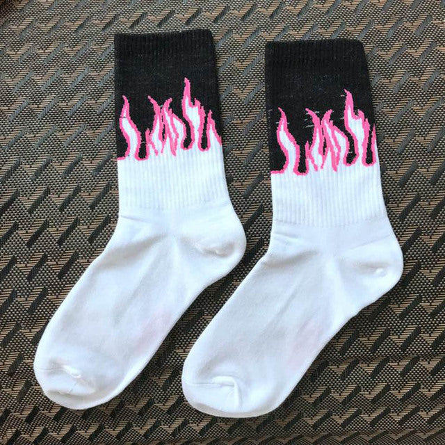 Contrast Flames Socks