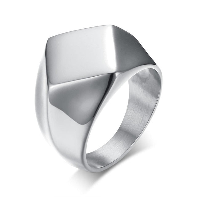 Men's Quadrangle Flat-Top Signet Ring