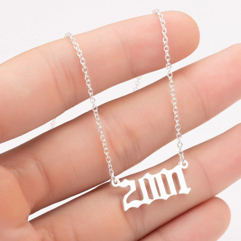Women Personalized Necklace Special Date Year Number