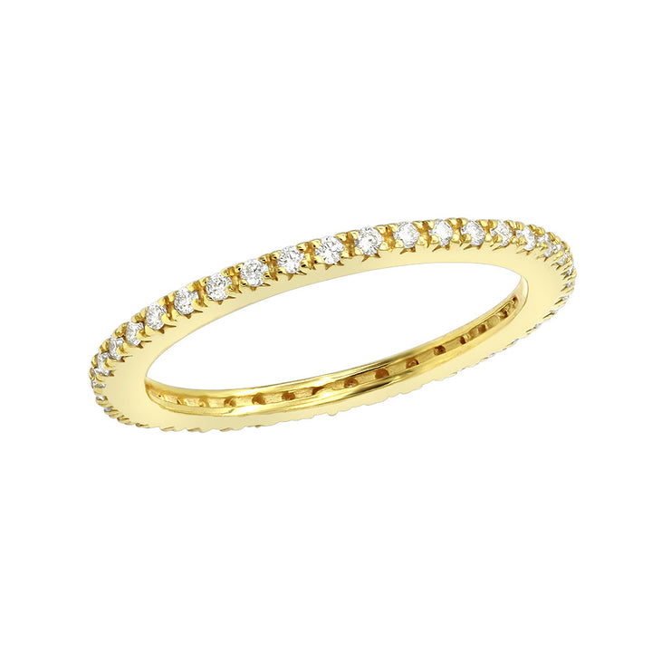 3mm Eternity Bang Ring Embellished With Crystals In 18k Gold Filled