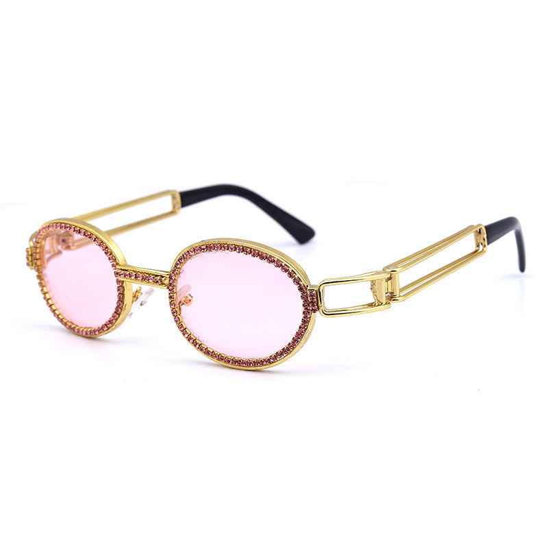 Diamond Sunglasses Women Steampunk Multicolor Rhinestone Shades UV400 Oculos