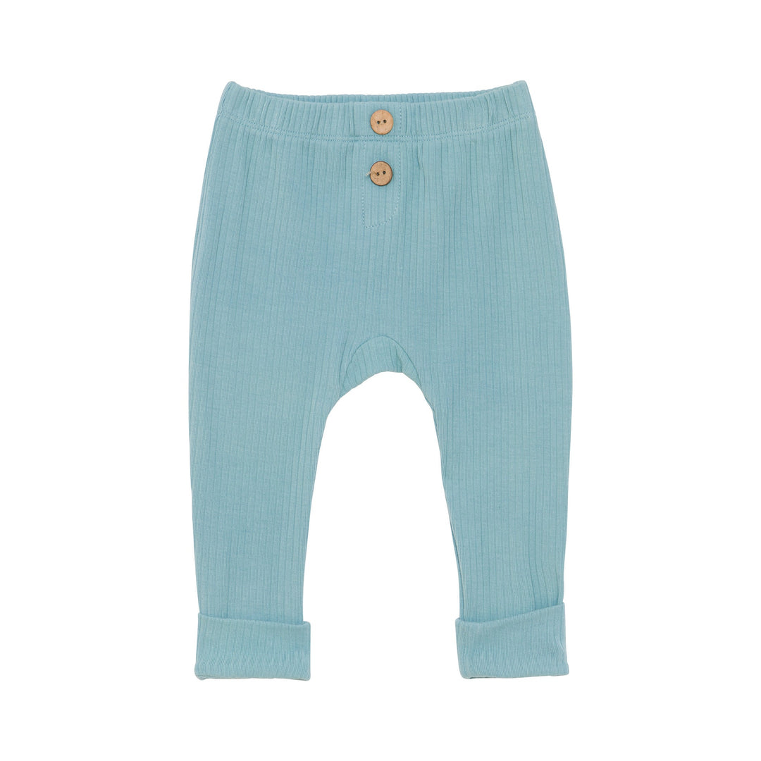 Organic Cotton Top and Pant Set Turquoise and Grey Mix