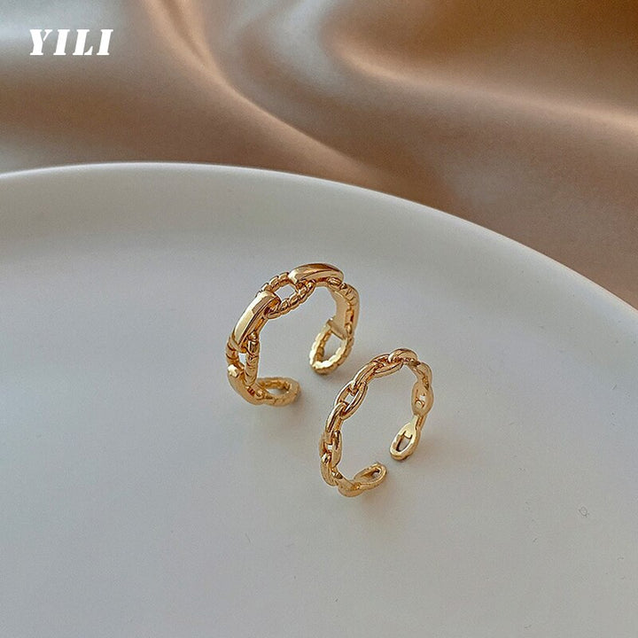 Metal Twisted Open Ring For Women