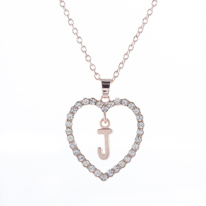 26 English Alphabet Peach Jewelry Heart Love Necklace