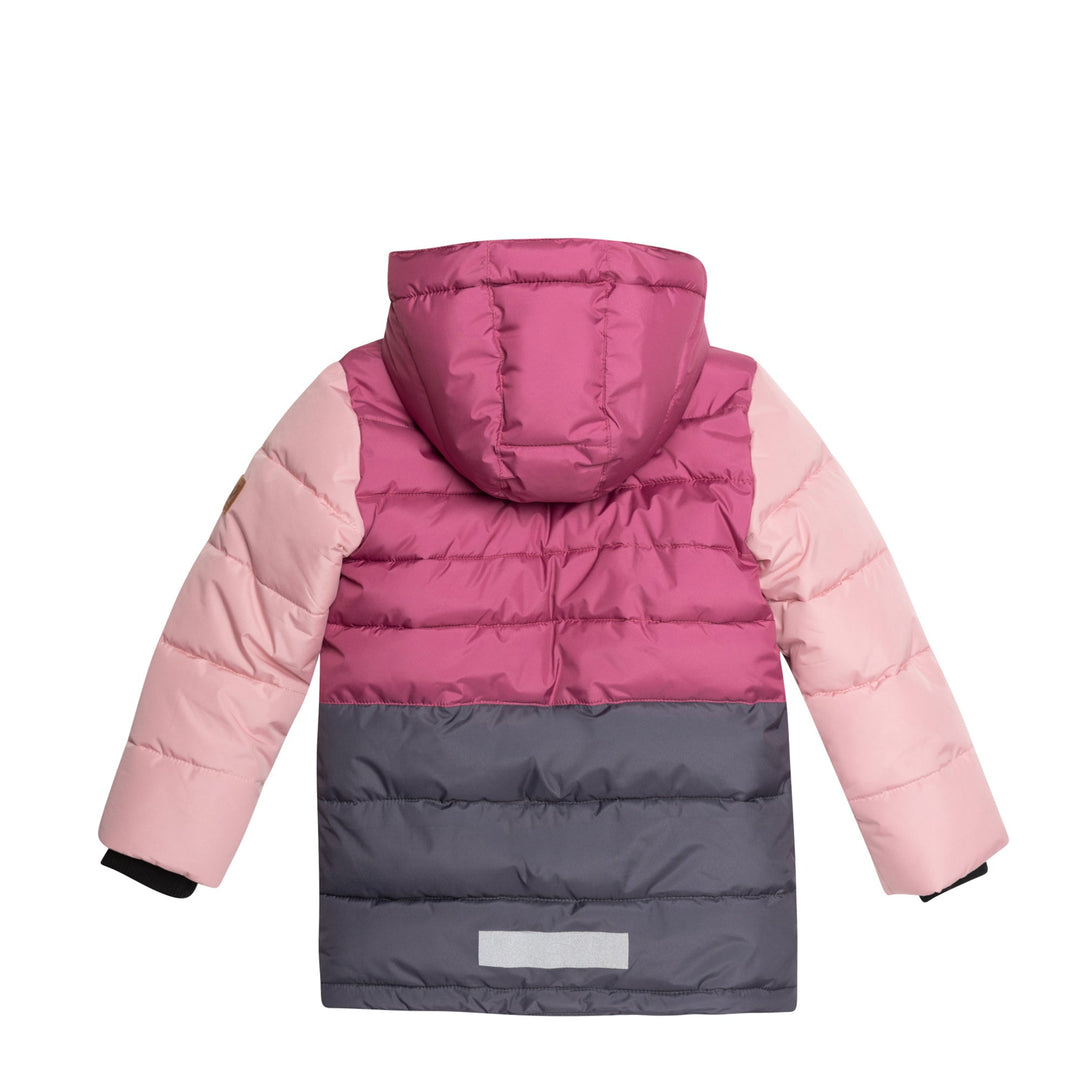 Tricolor Puffy Jacket Pink, Fuchsia And Dark Grey
