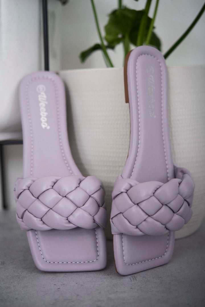 Purple Woven Flat Sandals