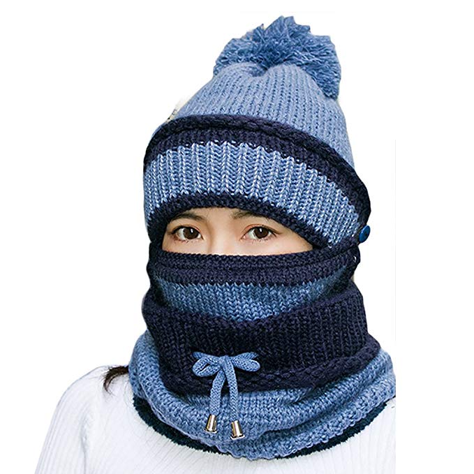 Beanie Hat with Scarf and Mask